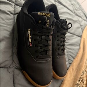 Reebok Classic Black and Gold Sneakers